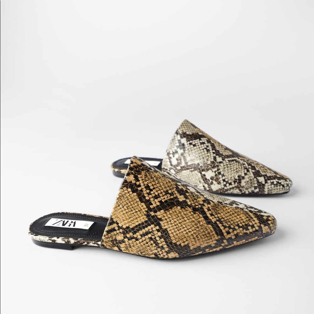 Zara Snakeskin Mules